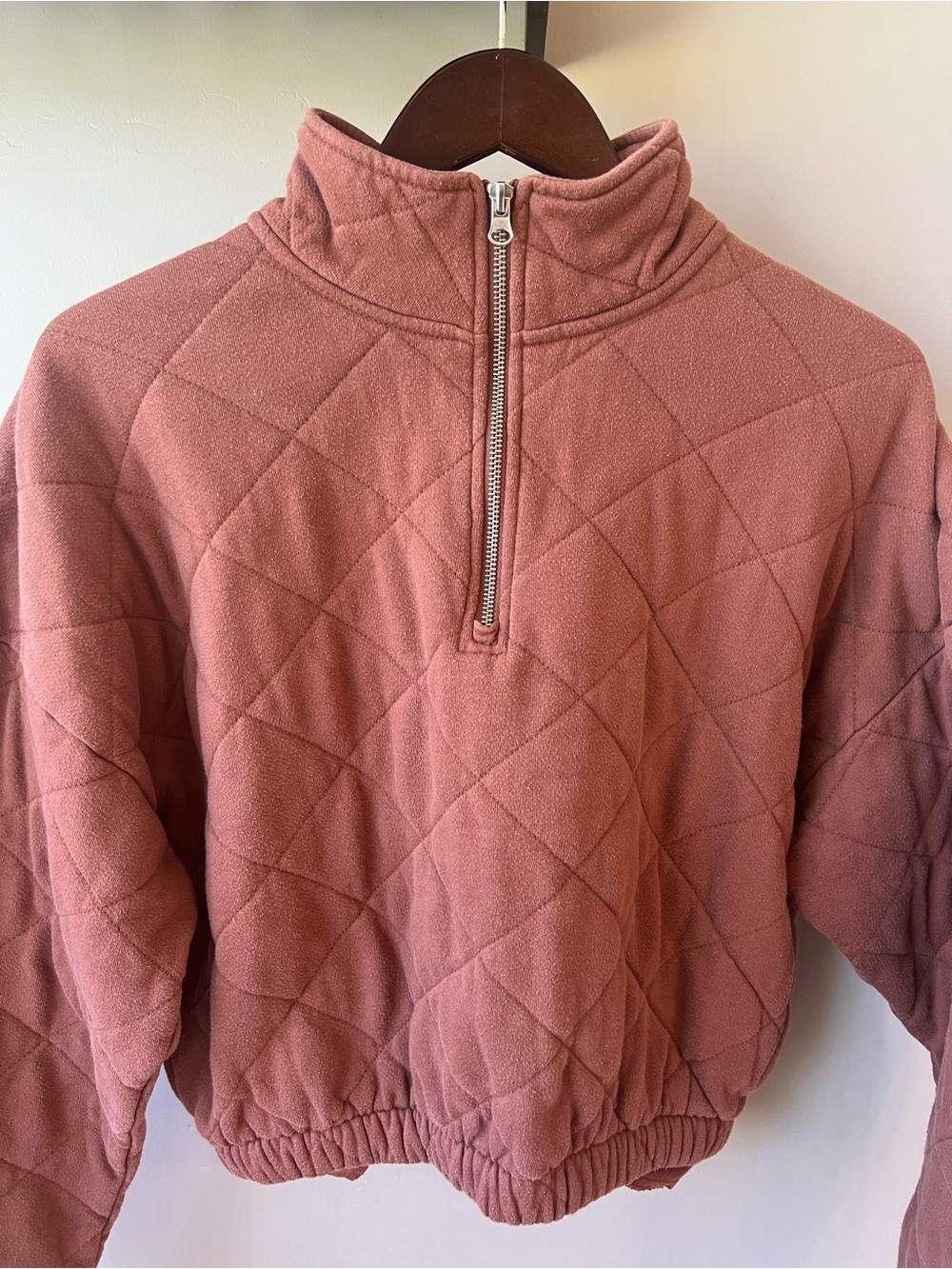 Roxy Bonfire Babe Quilted Sweatshirt Jacket Coat Rustic Brown Womens Small